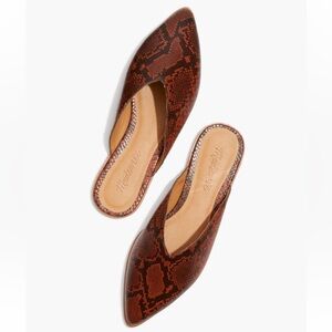 Madewell Women’s 9 1/2 The Emilia Mule in Snake Embossed Leather Slip on Shoes